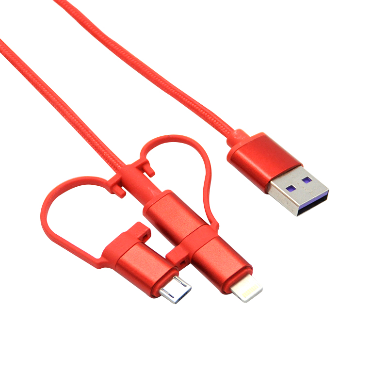 Gun Rack design 3 in 1 micro usb typec lightning USB Charging cable