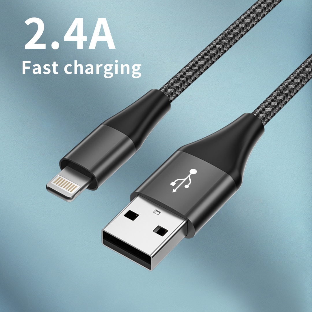 High Quality OEM 2.4A lightning Charger Cable Fast Charging Phone Accessories Wholesale USB Cable for iPhone 12 11