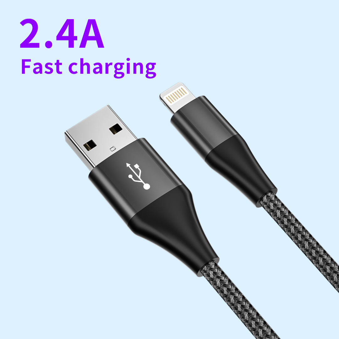 High Quality OEM 2.4A lightning Charger Cable Fast Charging Phone Accessories Wholesale USB Cable for iPhone 12 11