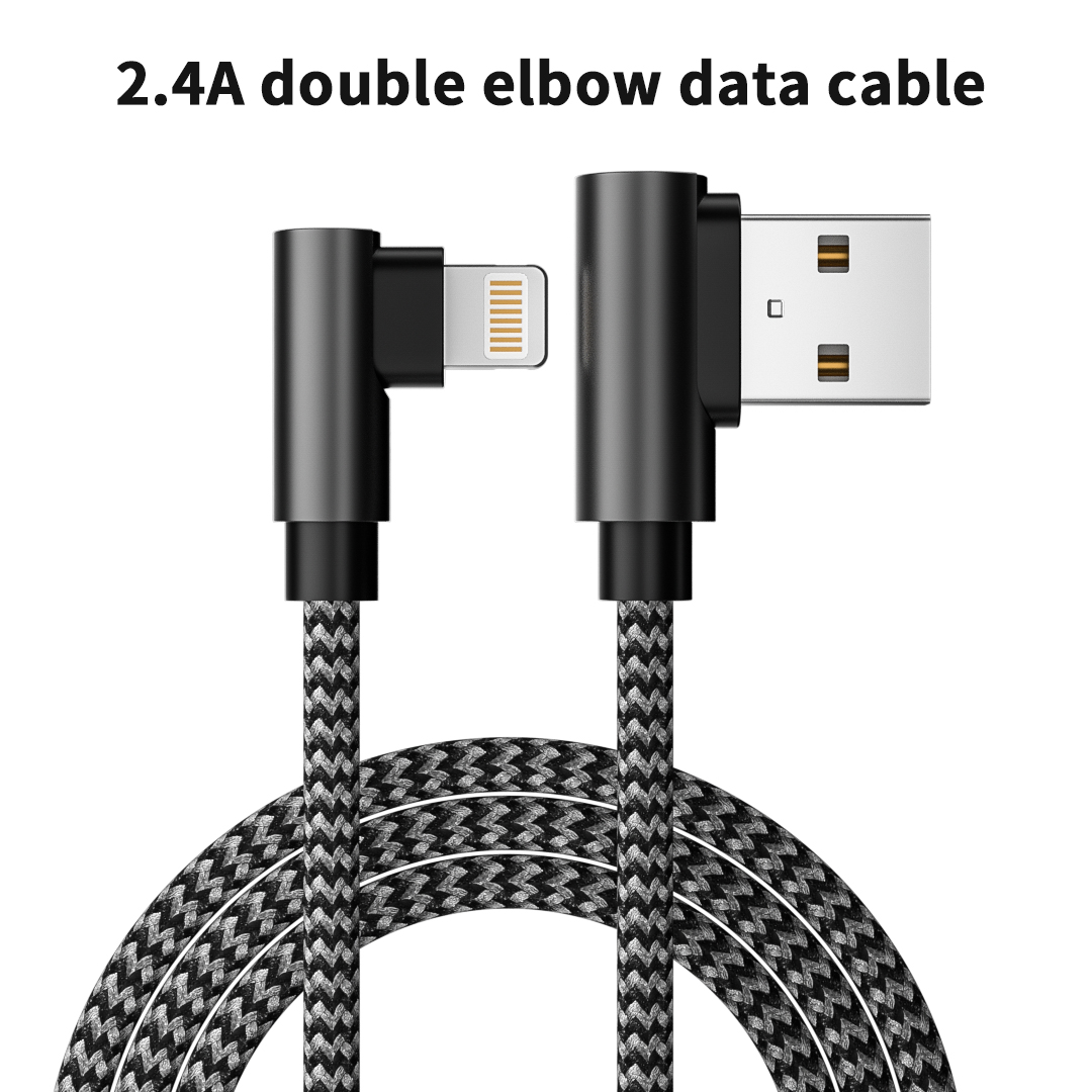 90 Degree USB Data Charger Cable for iPhone for iPad Type C Micro USB for Samsung for Huawei Phone Short Cord Charg